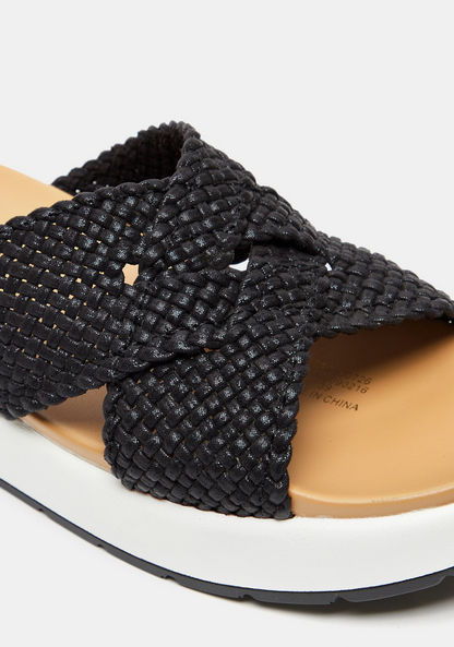 Le Confort Cross Strap Slip-On Sandals with Flatform Heels-Women%27s Flat Sandals-image-3