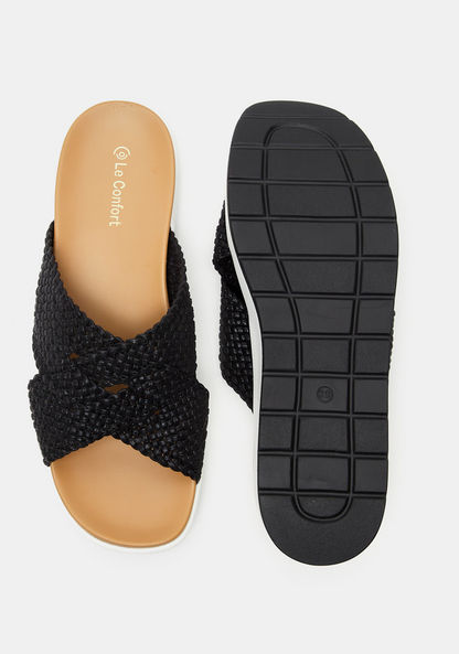 Le Confort Cross Strap Slip-On Sandals with Flatform Heels-Women%27s Flat Sandals-image-4