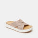 Le Confort Cross Strap Slip-On Sandals with Flatform Heels-Women%27s Flat Sandals-thumbnail-1