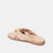 Le Confort Solid Slip-On Slide Sandals with Knot Detail-Women%27s Flat Sandals-thumbnailMobile-2