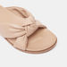 Le Confort Solid Slip-On Slide Sandals with Knot Detail-Women%27s Flat Sandals-thumbnailMobile-3