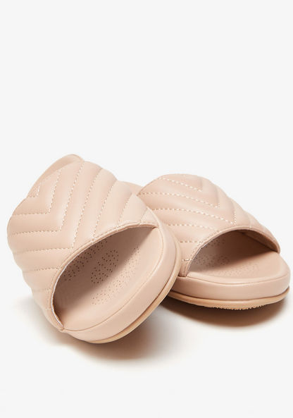 Le Confort Open Toe Quilted Slip-On Sandals-Women%27s Flat Sandals-image-3