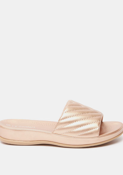 Le Confort Open Toe Quilted Slip-On Sandals-Women%27s Flat Sandals-image-0