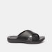 Le Confort Textured Slip-On Cross Strap Sandals-Women%27s Flat Sandals-thumbnail-0