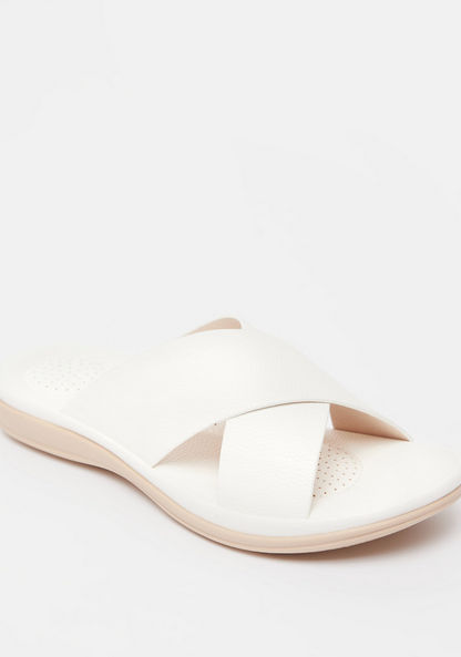 Le Confort Textured Slip-On Cross Strap Sandals
