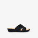 Le Confort Embellished Slide Sandals with Cross-Over Straps-Women%27s Flat Sandals-thumbnail-1
