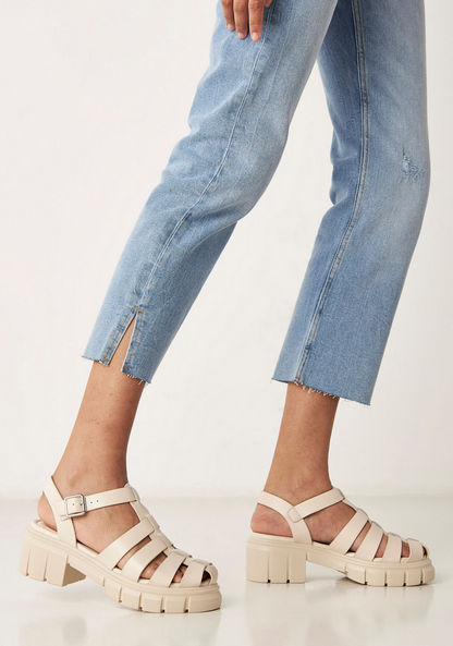Missy Strappy Sandals with Buckle Closure and Block Heels