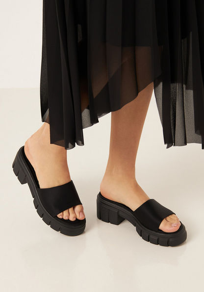 Missy Solid Slip-On Sandals with Block Heels