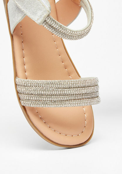 Juniors Embellished Sandal with Hook and Loop Closure-Girl%27s Sandals-image-3