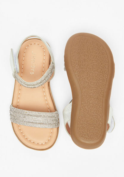 Juniors Embellished Sandal with Hook and Loop Closure