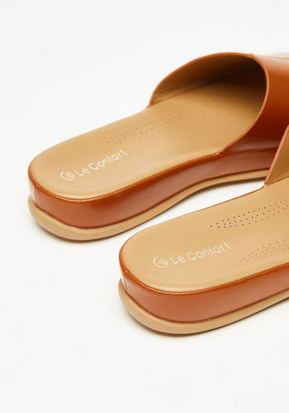 Le Confort Solid Slip-On Slide Sandals-Women%27s Flat Sandals-image-2
