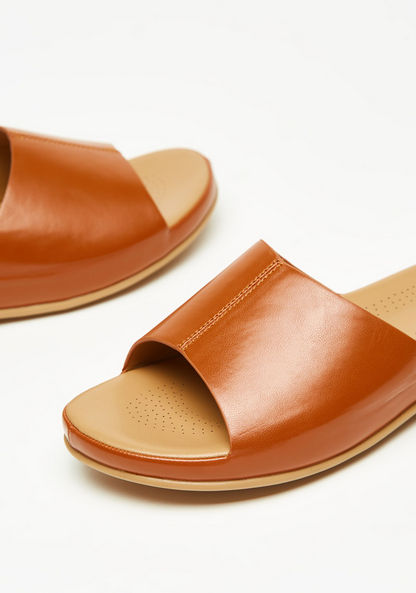 Le Confort Solid Slip-On Slide Sandals-Women%27s Flat Sandals-image-3