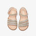 Juniors Embellished Open Toe Sandals with Hook and Loop Closure-Girl%27s Sandals-thumbnailMobile-2