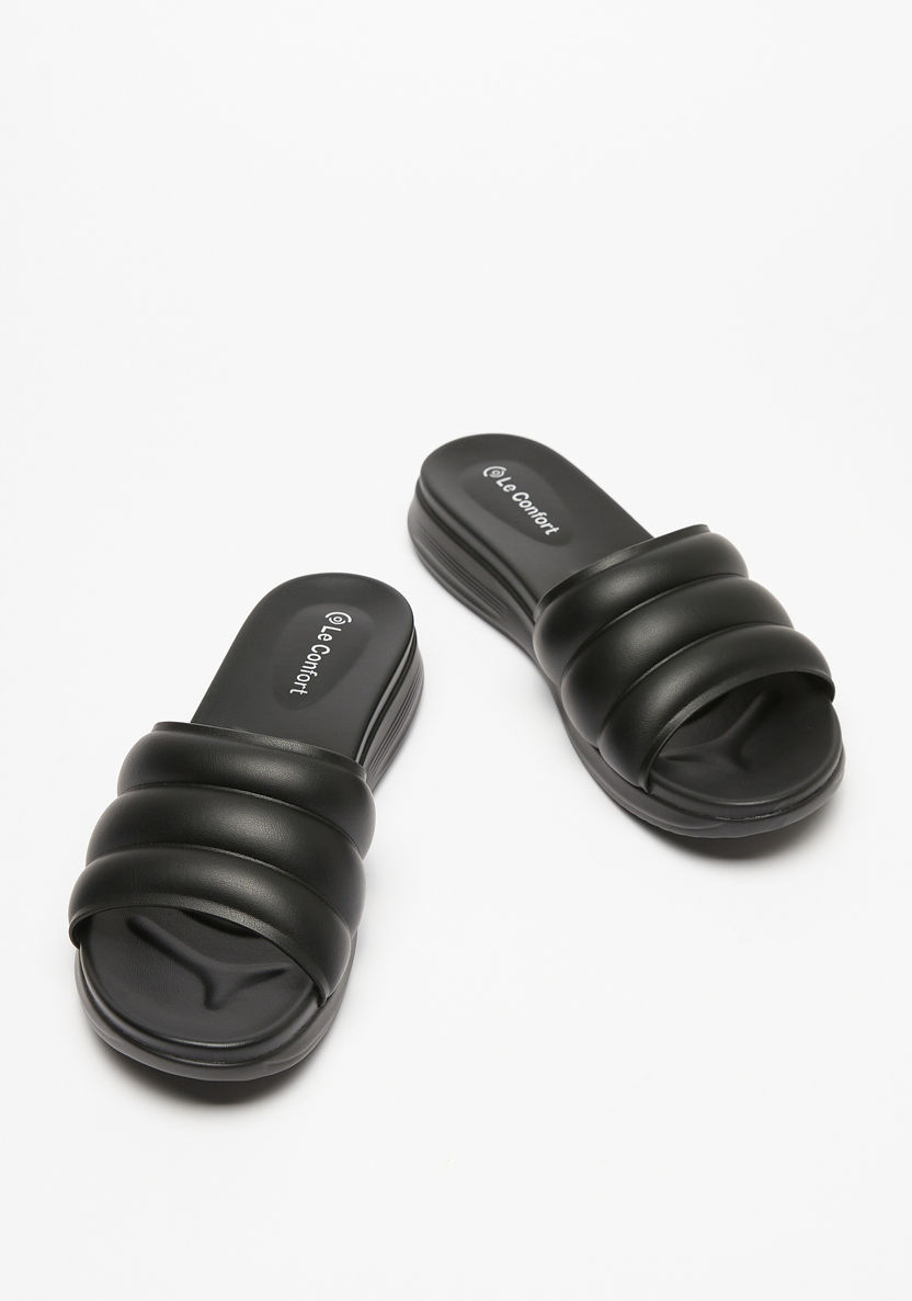 Le Confort Solid Slip-On Flat Sandals-Women%27s Flat Sandals-image-1