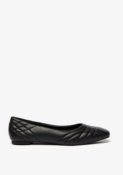 Celeste Women's Quilted Square Toe Slip-On Ballerina Shoes-Women%27s Ballerinas-image-0