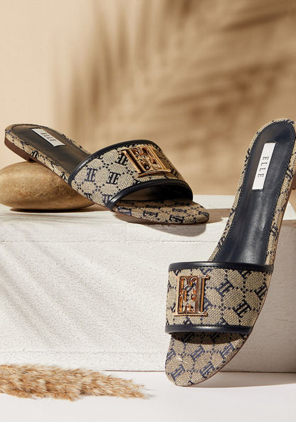Elle Women's Embellished Slip-On Slides-Women%27s Flat Sandals-image-0