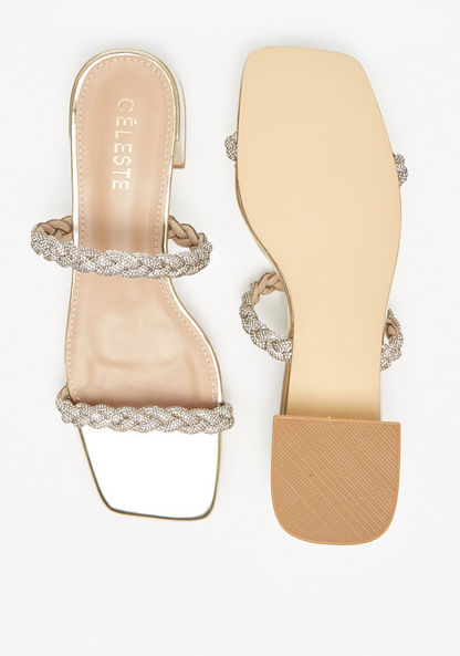 Celeste Women's Embellished Slip-On Sandals with Block Heels-Women%27s Heel Sandals-image-4