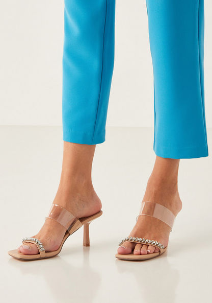 Celeste Women's Embellished Slip-On Sandals with Stiletto Heels