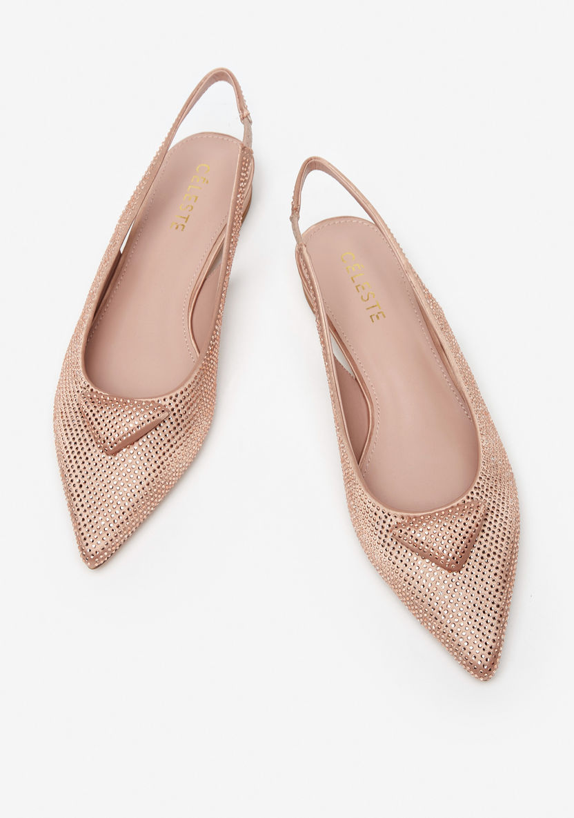 Celeste Women's Embellished Slingback Slip-On Ballerina Shoes-Women%27s Ballerinas-image-1
