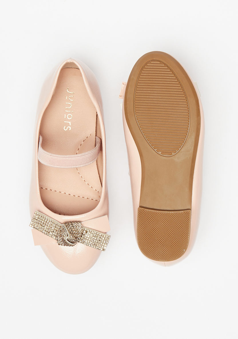 Juniors Bow Accent Round Toe Slip-On Ballerina Shoes-Girl%27s Ballerinas-image-3