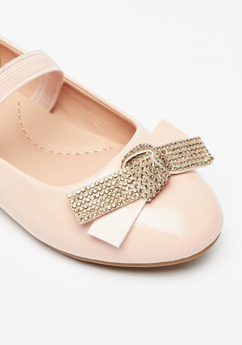 Juniors Bow Accent Round Toe Slip-On Ballerina Shoes-Girl%27s Ballerinas-image-4