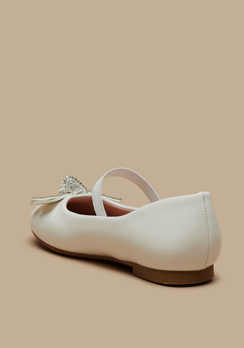 Juniors Bow Accent Round Toe Slip-On Ballerina Shoes-Girl%27s Ballerinas-image-1