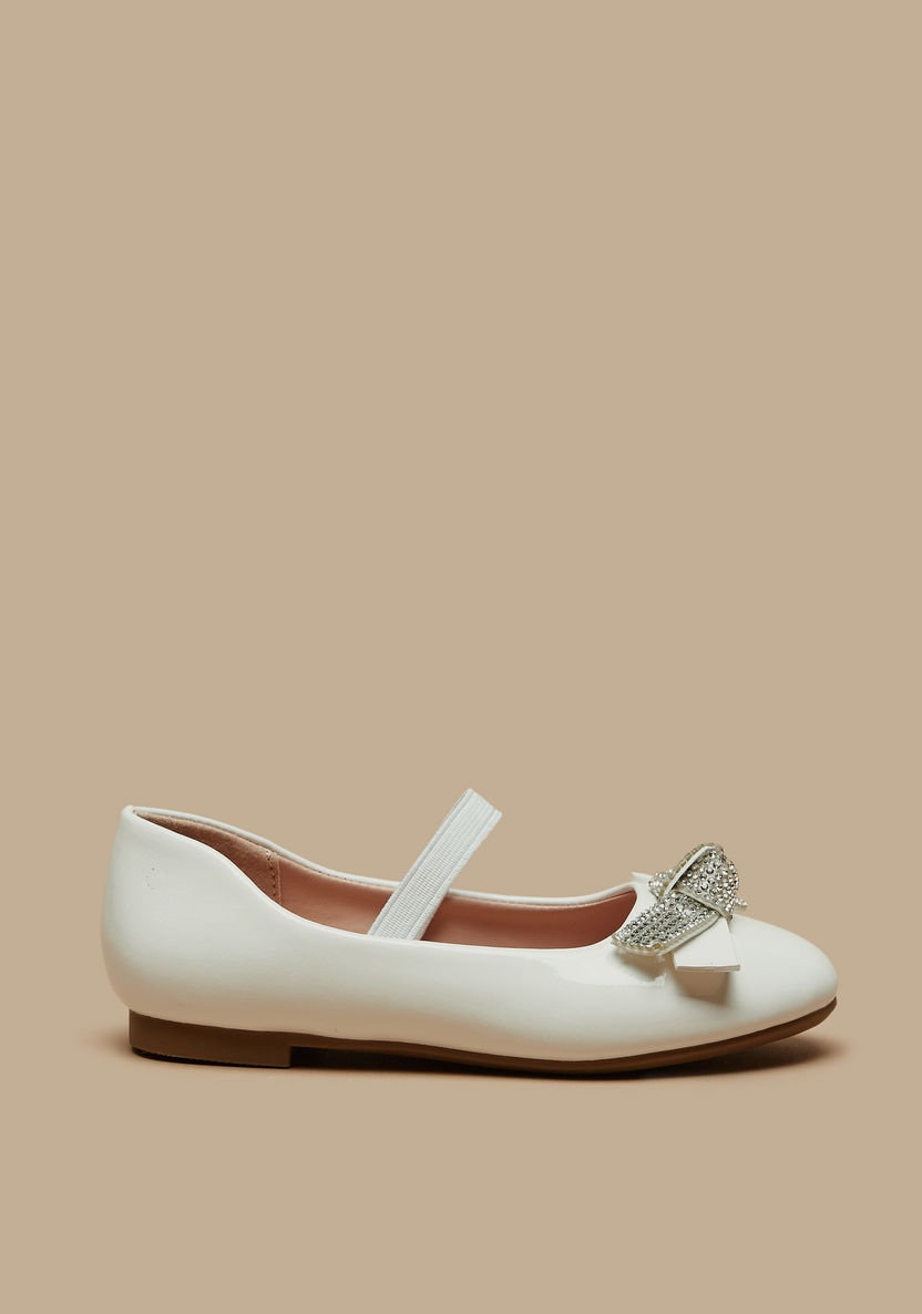 Juniors Bow Accent Round Toe Slip-On Ballerina Shoes-Girl%27s Ballerinas-image-2