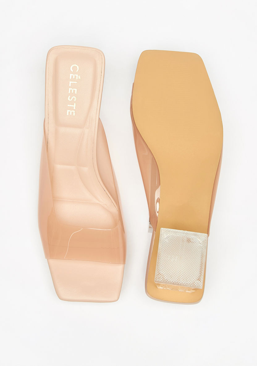 Celeste Women's Solid Slip-On Sandals with Block Heel-Women%27s Heel Sandals-image-4