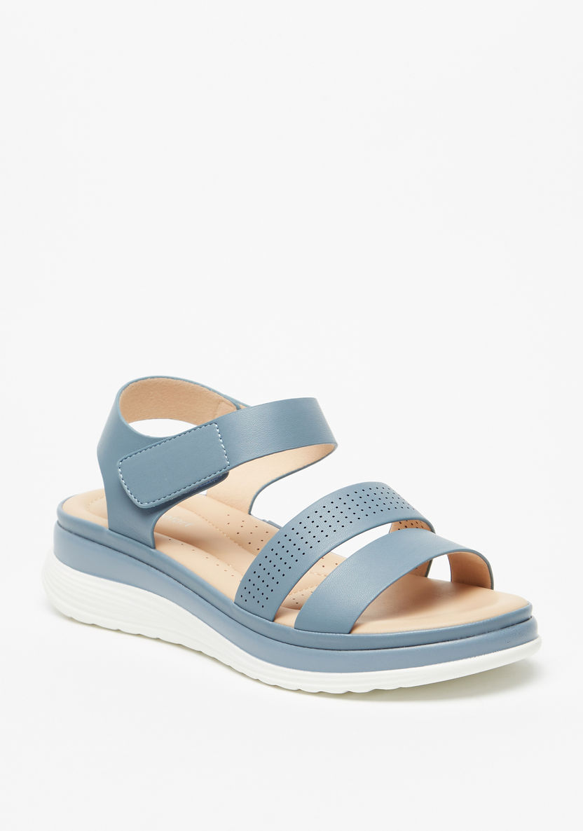 Shop Le Confort Solid Strappy Sandals with Hook and Loop Closure Online ...