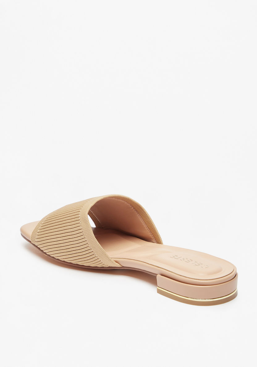 Celeste Women's Ribbed Slip-On Sandals-Women%27s Flat Sandals-image-1