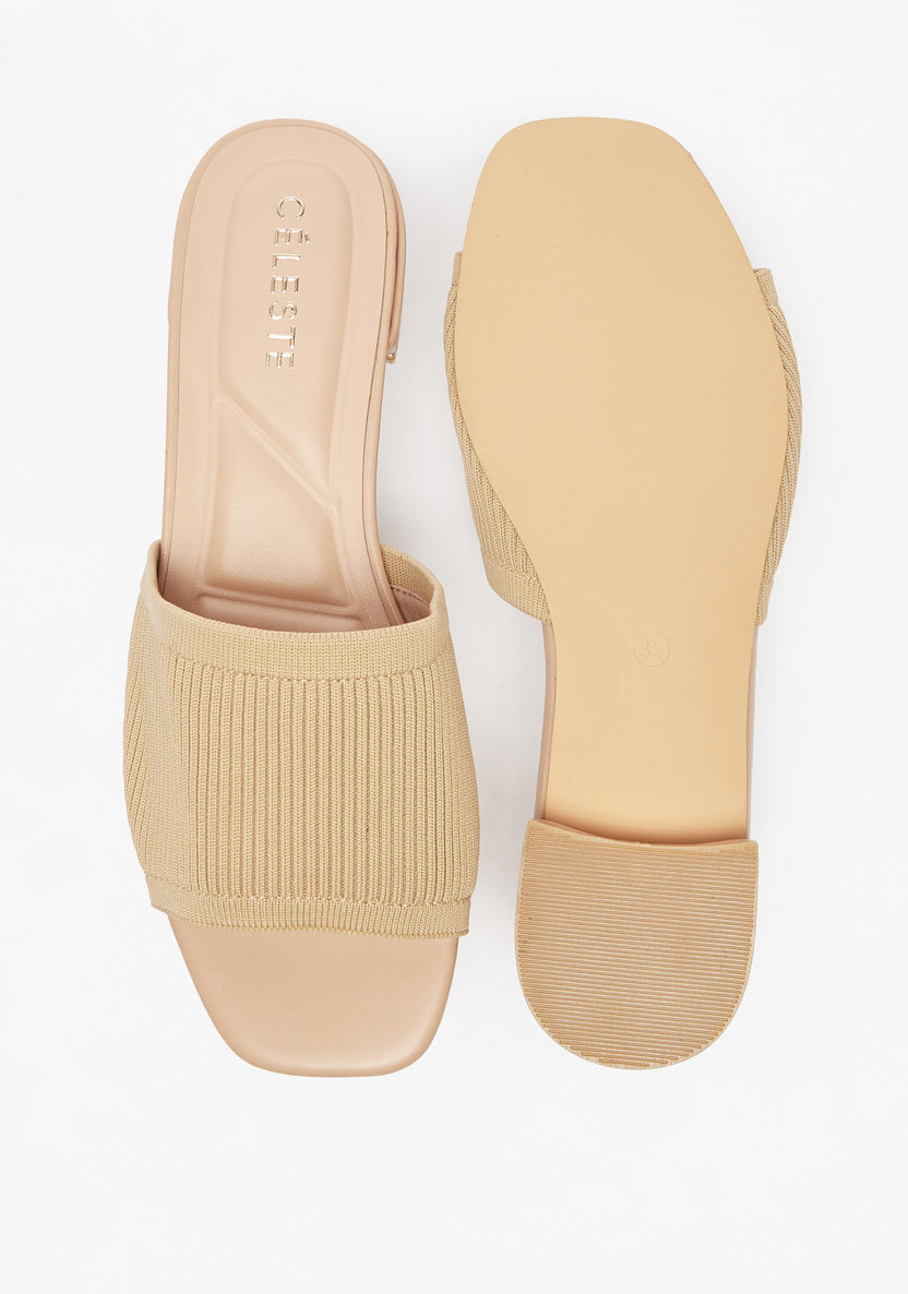 Celeste Women's Ribbed Slip-On Sandals-Women%27s Flat Sandals-image-3
