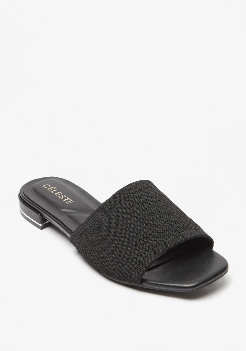 Celeste Women's Ribbed Slip-On Sandals-Women%27s Flat Sandals-image-0