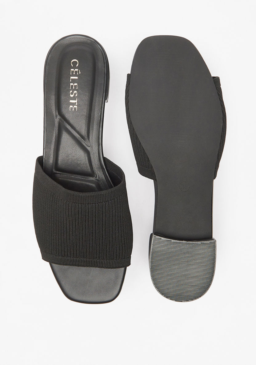 Celeste Women's Ribbed Slip-On Sandals-Women%27s Flat Sandals-image-4