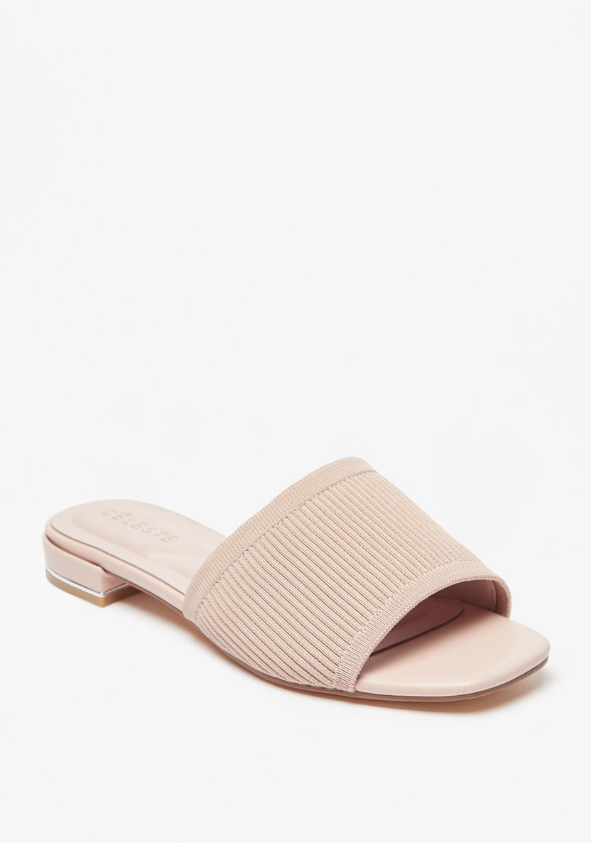 Celeste Women's Ribbed Slip-On Sandals-Women%27s Flat Sandals-image-0