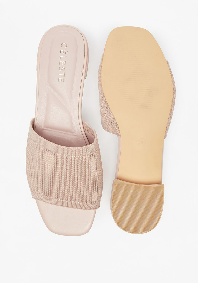 Celeste Women's Ribbed Slip-On Sandals-Women%27s Flat Sandals-image-3