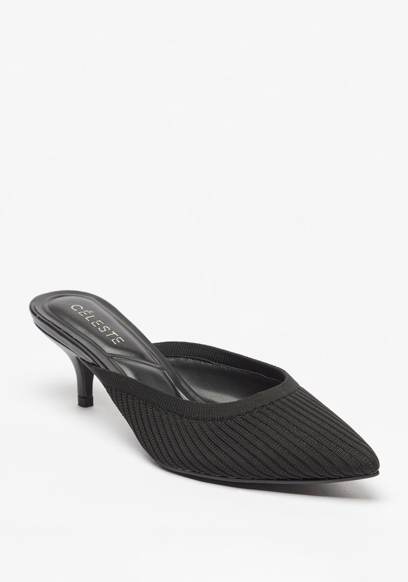 Celeste Women's Slip-On Mules with Kitten Heels-Women%27s Heel Shoes-image-0