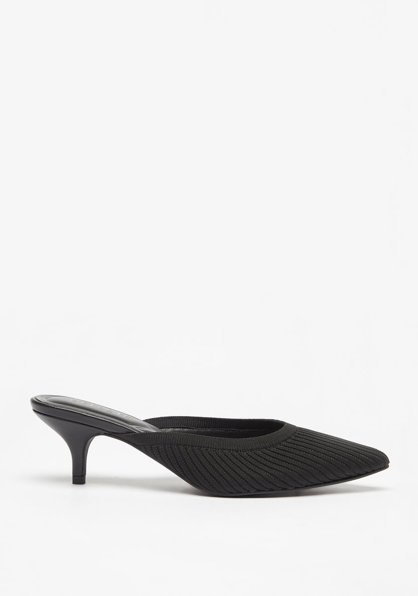 Celeste Women's Slip-On Mules with Kitten Heels-Women%27s Heel Shoes-image-2