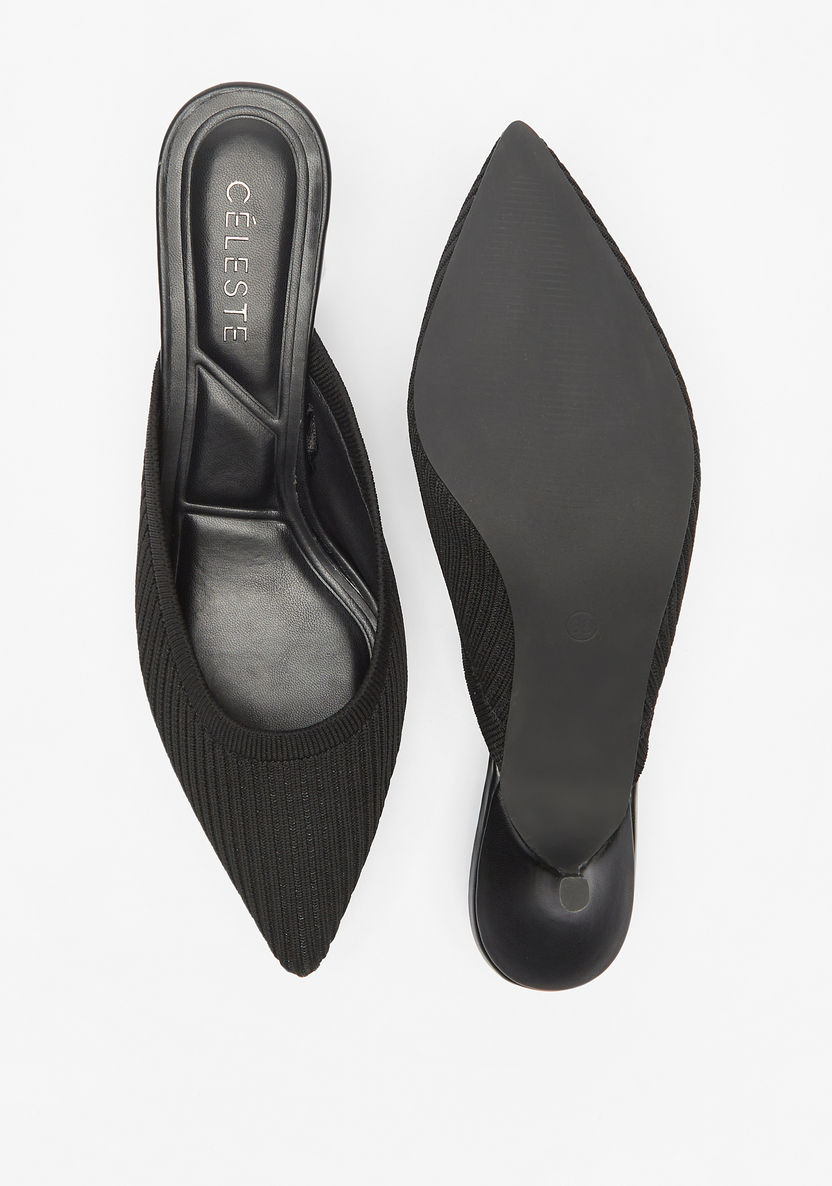 Celeste Women's Slip-On Mules with Kitten Heels-Women%27s Heel Shoes-image-3