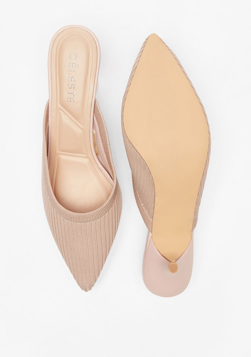 Celeste Women's Slip-On Mules with Kitten Heels-Women%27s Heel Shoes-image-3