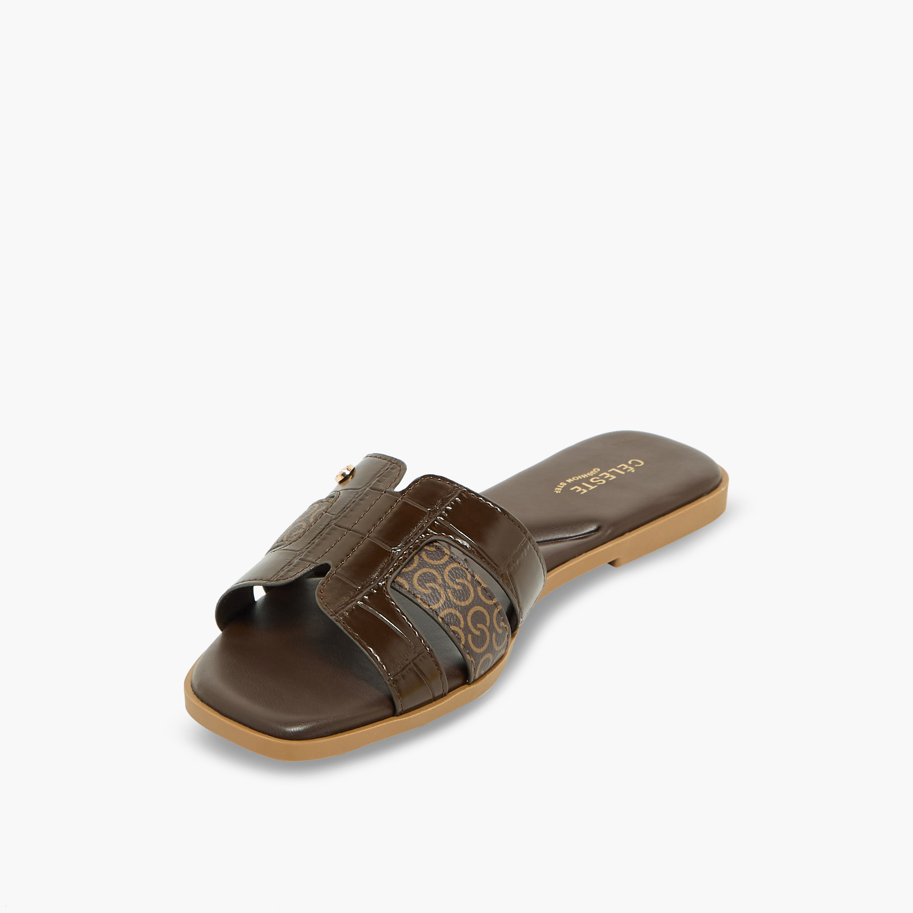Celeste Women Monogram Print Sandals-women-shoes-sandals-flats-image-4