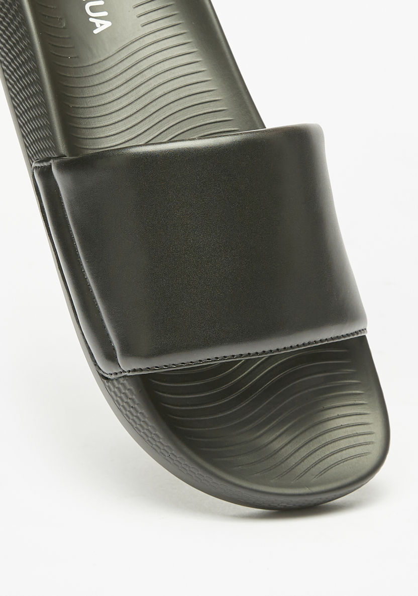 Aqua Solid Slip-On Slides-Women%27s Flip Flops & Beach Slippers-image-3