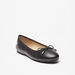 Celeste Women's Solid Round Toe Ballerina Shoes with Bow Applique-Women%27s Ballerinas-thumbnail-0