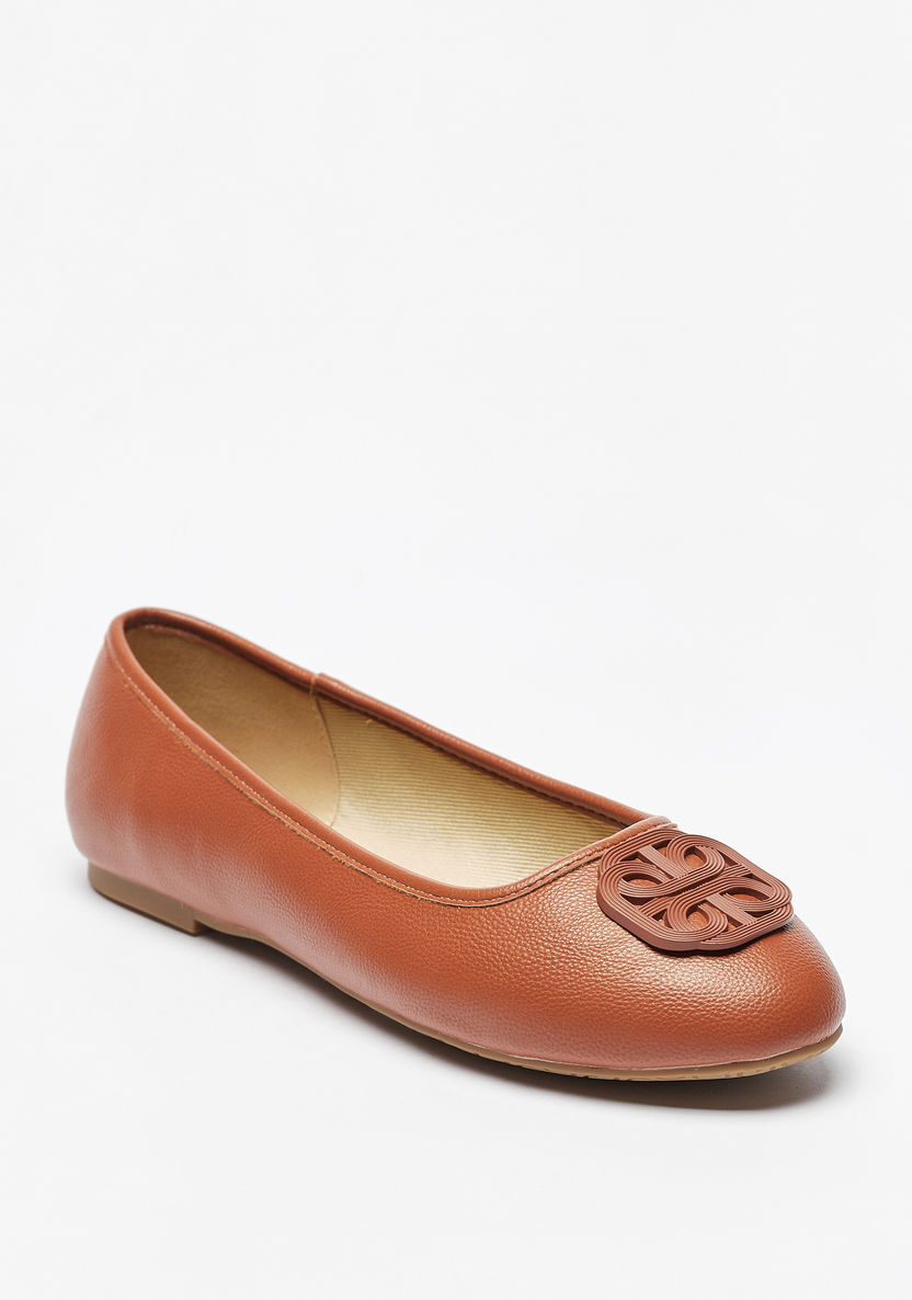 Celeste Women's Accent Detail Slip-On Round Toe Ballerina Shoes-Women%27s Ballerinas-image-0