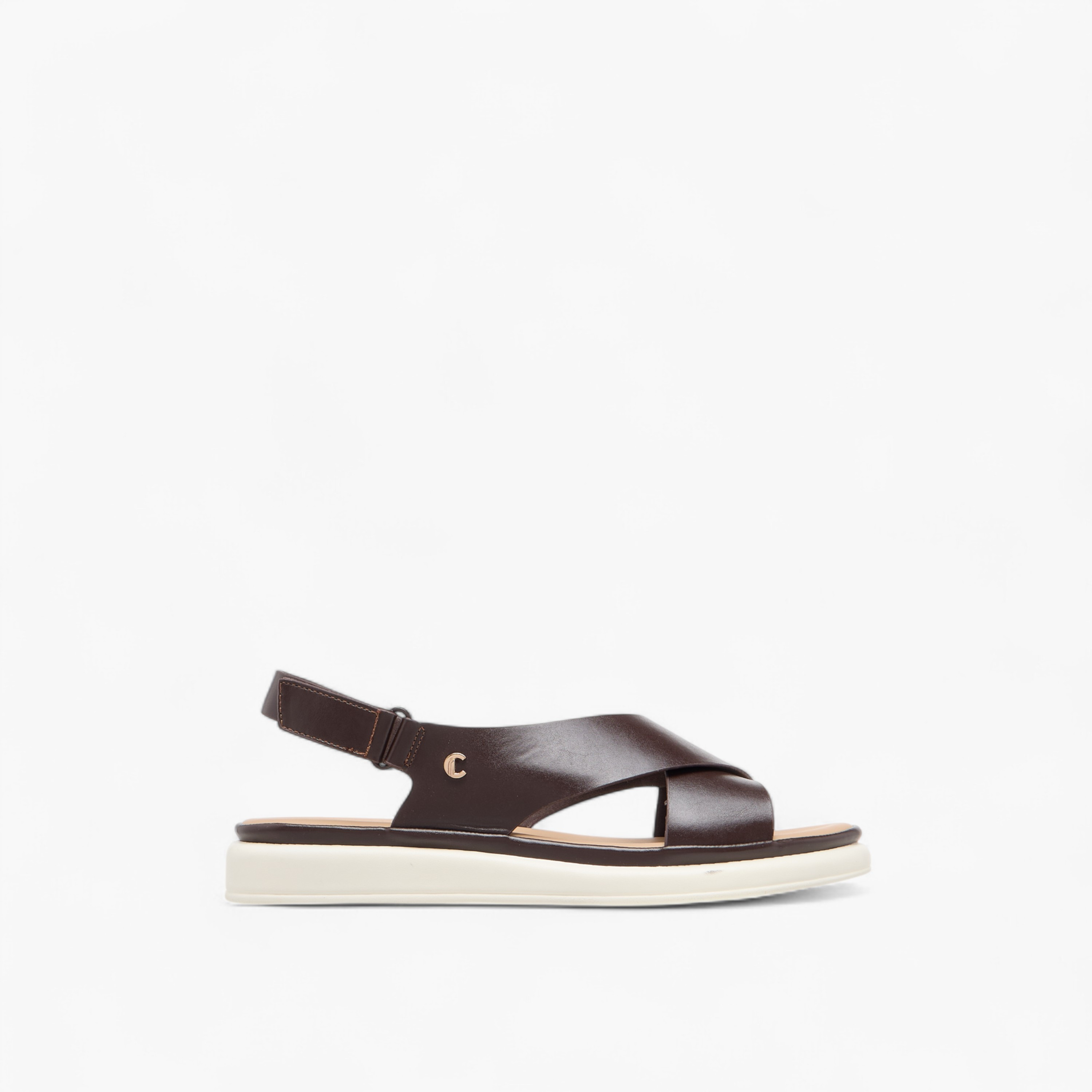 Le Confort Solid Cross Strap Comfort Sandals with Hook and Loop Closure-women-shoes-flats-sandals-image-2