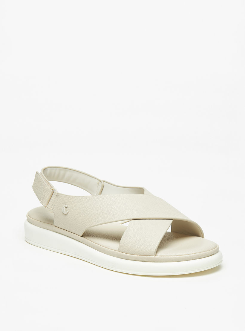 صندل مريح بارز الملمس بشريط إغلاق للنساء من لو كونفورت-women-shoes-flats-sandals-image-1