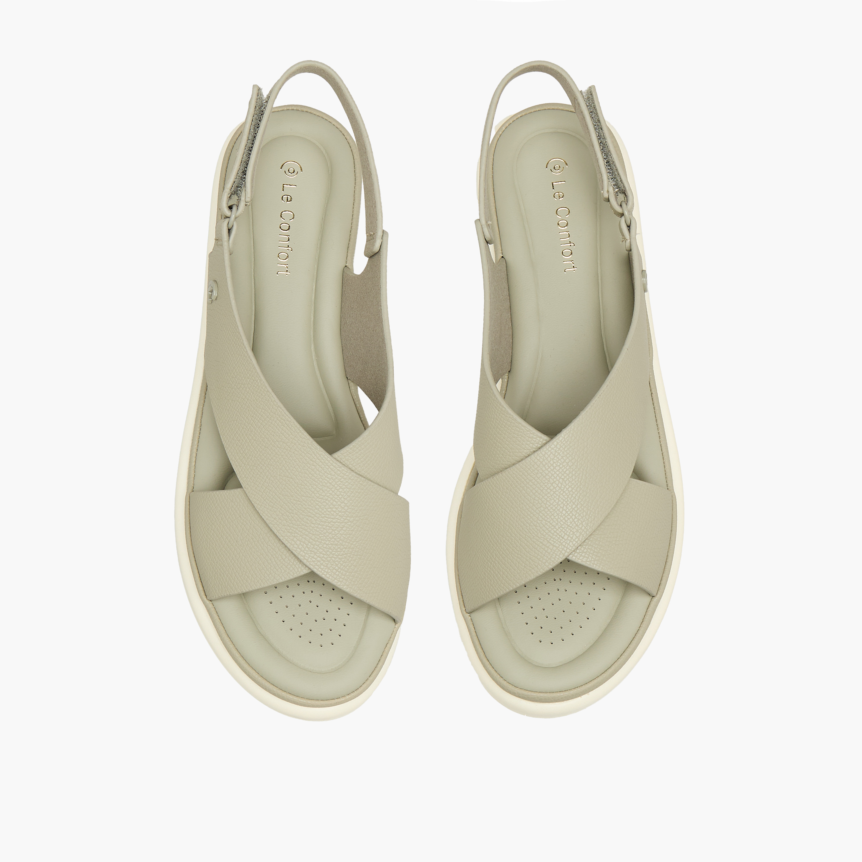 Le Confort Textured Hook & Loop Comfort Sandals-women-shoes-flats-sandals-image-1