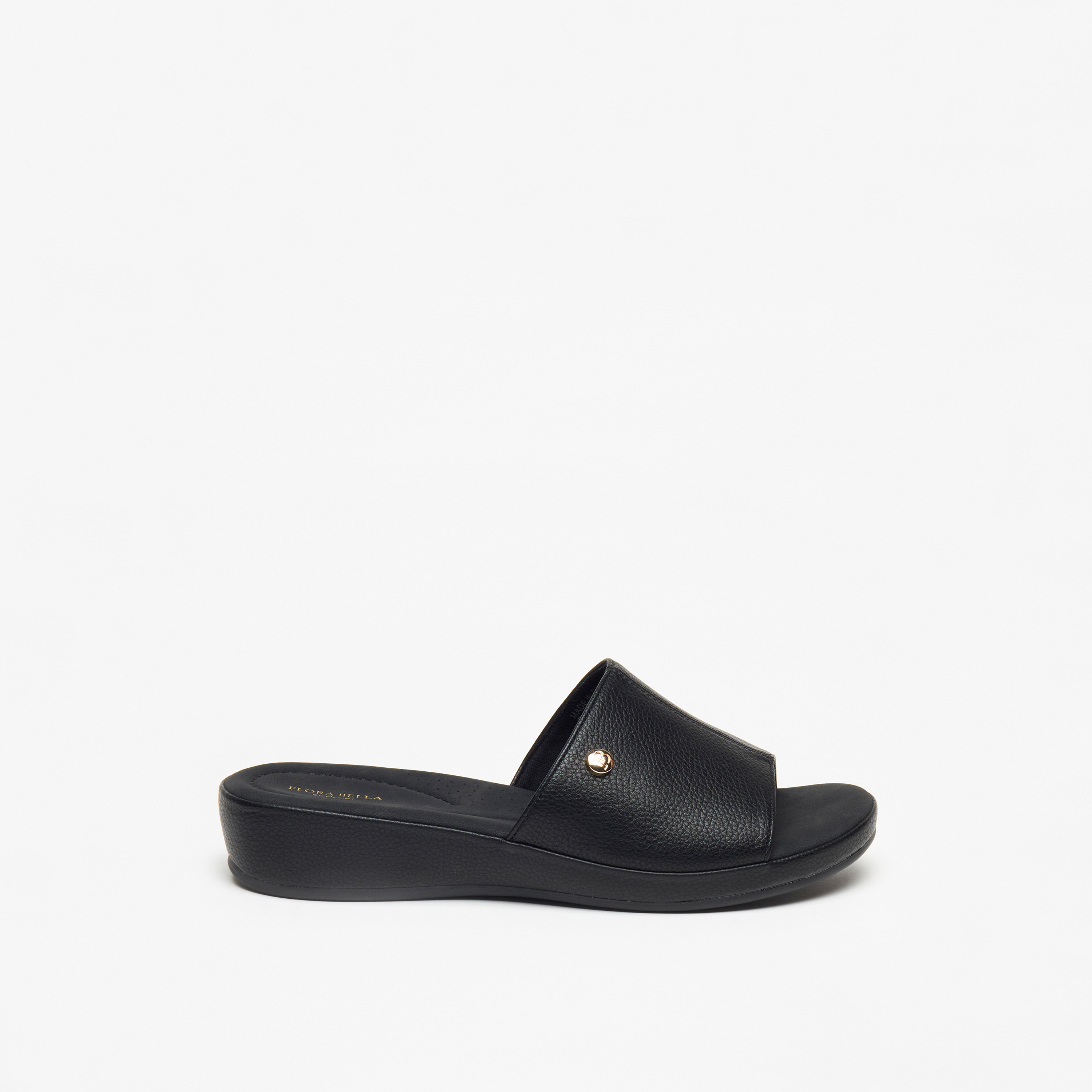 Flora Bella Textured Open Toe Slip-On Sandals with Metallic Trim-women-shoes-flats-sandals-image-8