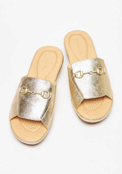 Le Confort Metal Accent Slip-On Flatform Sandals-Women%27s Flat Sandals-image-1