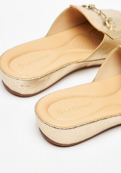 Le Confort Metal Accent Slip-On Flatform Sandals-Women%27s Flat Sandals-image-3