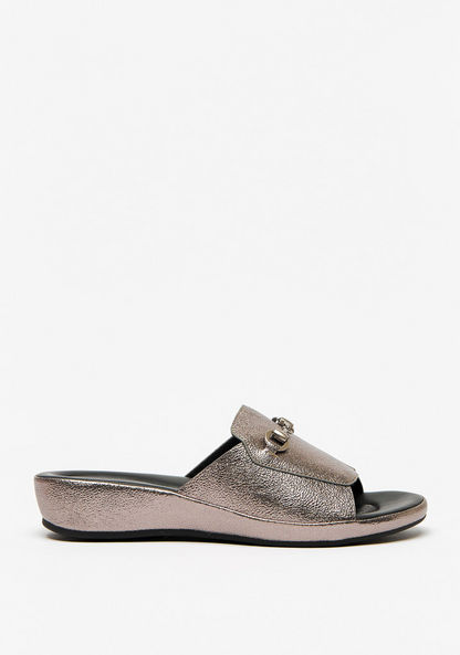 Le Confort Metal Accent Slip-On Flatform Sandals-Women%27s Flat Sandals-image-0